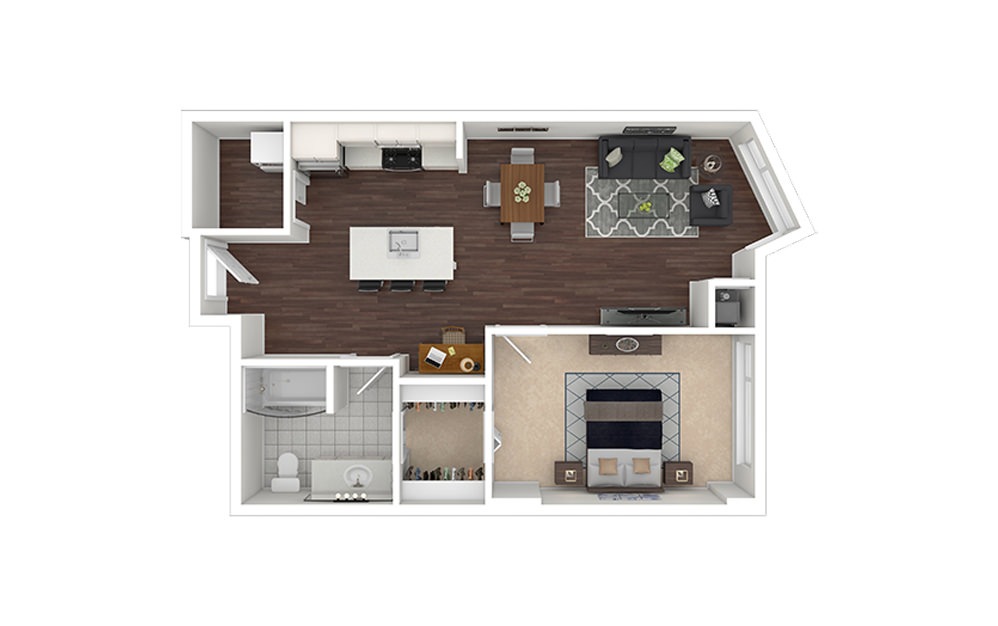 a1.1 - 1 bedroom floorplan layout with 1 bath and 780 square feet.