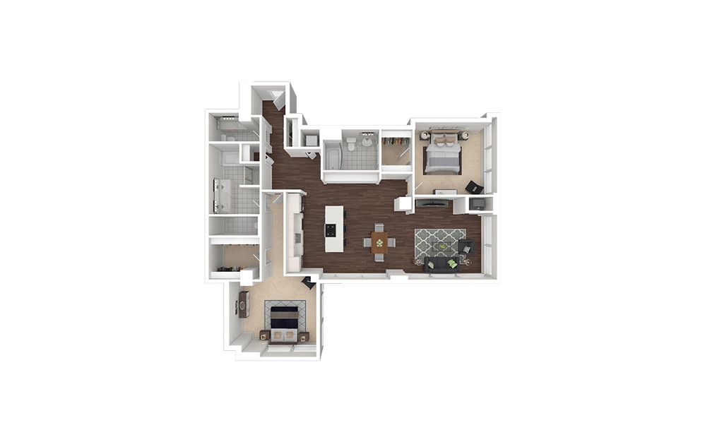 b11.2 - 2 bedroom floorplan layout with 2 baths and 1476 square feet.