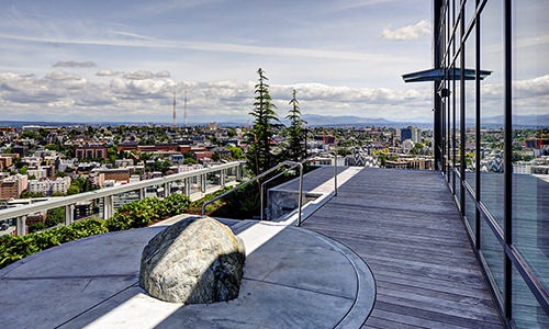 Rooftop deck with view